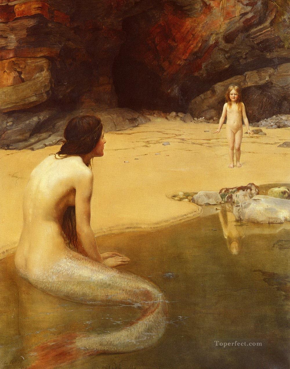 the land baby 1899 John Collier Classical Nude Oil Paintings